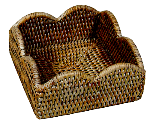 Rattan Scalloped Cocktail Holder
