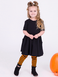 Black Knit Twirl Dress
