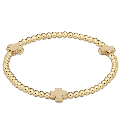 Signature Cross Gold Bead Bracelet