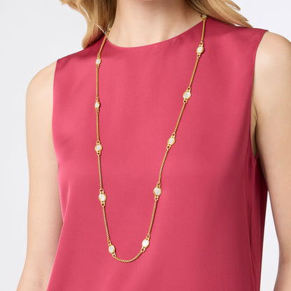 Saratoga Stone Station Necklace - Mother of Pearl