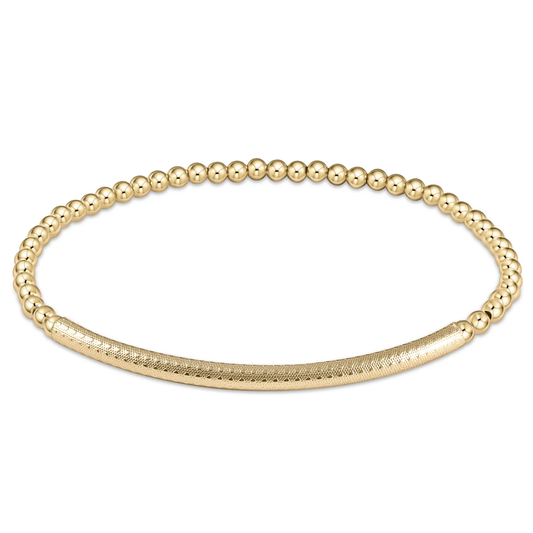 bliss bar textured 3mm bead bracelet - gold
