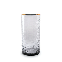 GLASS Croc Highball with Gold Rim - Smoke Grey