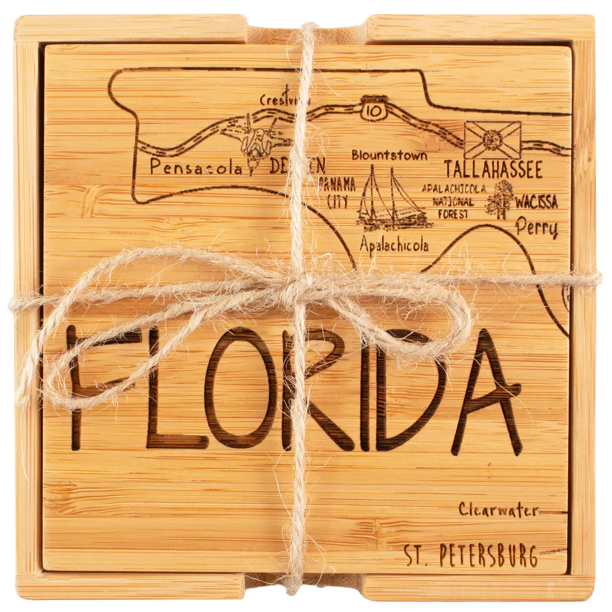 Florida Puzzle 4-Pc. Coaster Set with Case