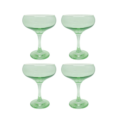 Fine Line Light Green with White Rim Coupe Set of 4