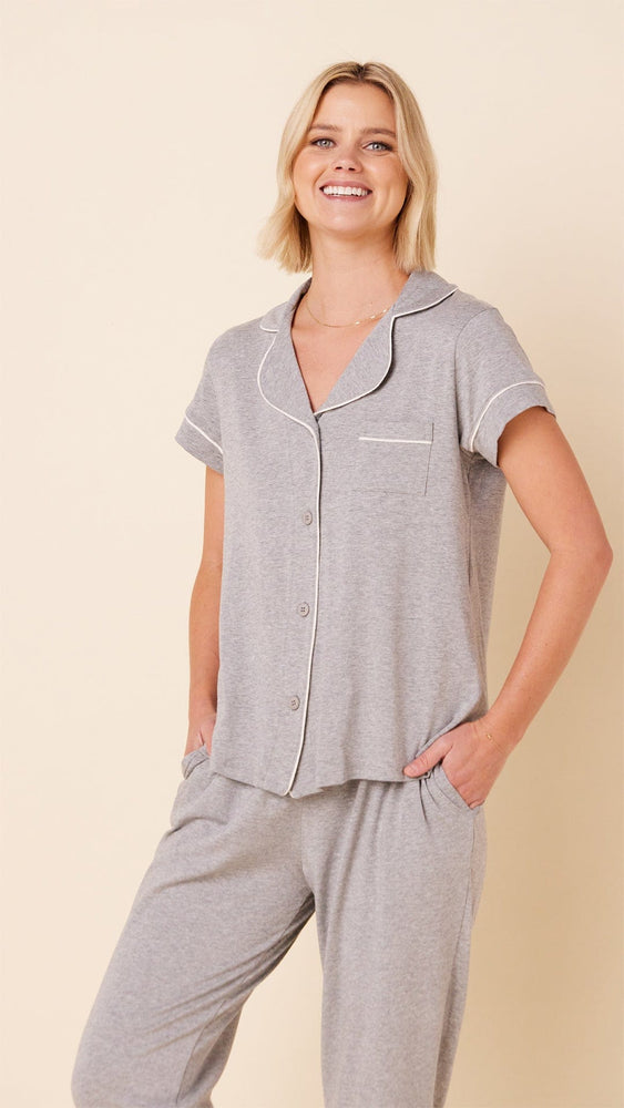 Classic Pima Knit Capri Set - Heather Grey