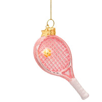 Glass Opal Soft Pink Tennis Racket Ornament