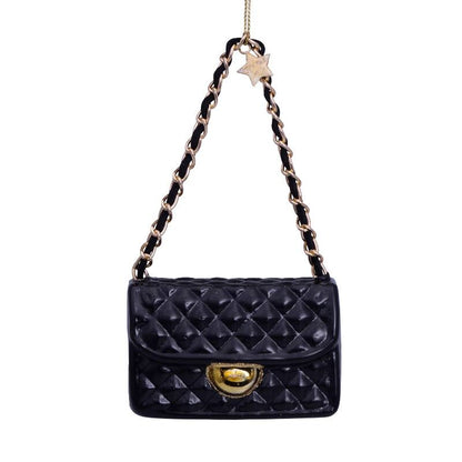 Glass Black Fashion Bag Ornament