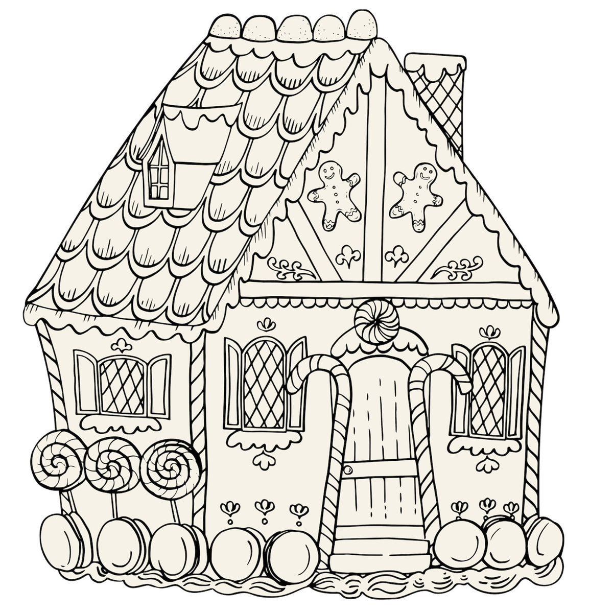 Die Cut Gingerbread House COLORING Placemat