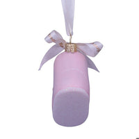 Pink Baby's First Christmas Shoe Glass Ornament