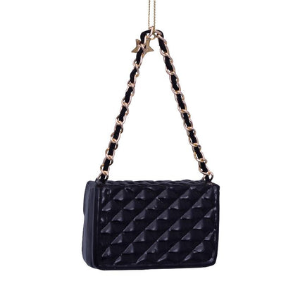 Glass Black Fashion Bag Ornament