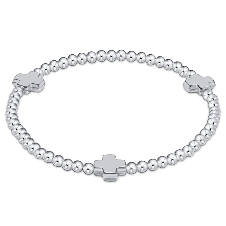 Signature Cross Sterling Bead Bracelet
