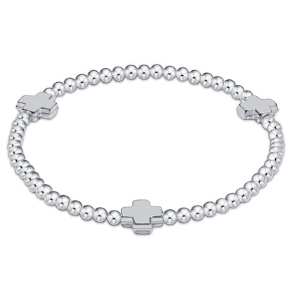 Signature Cross Sterling Bead Bracelet