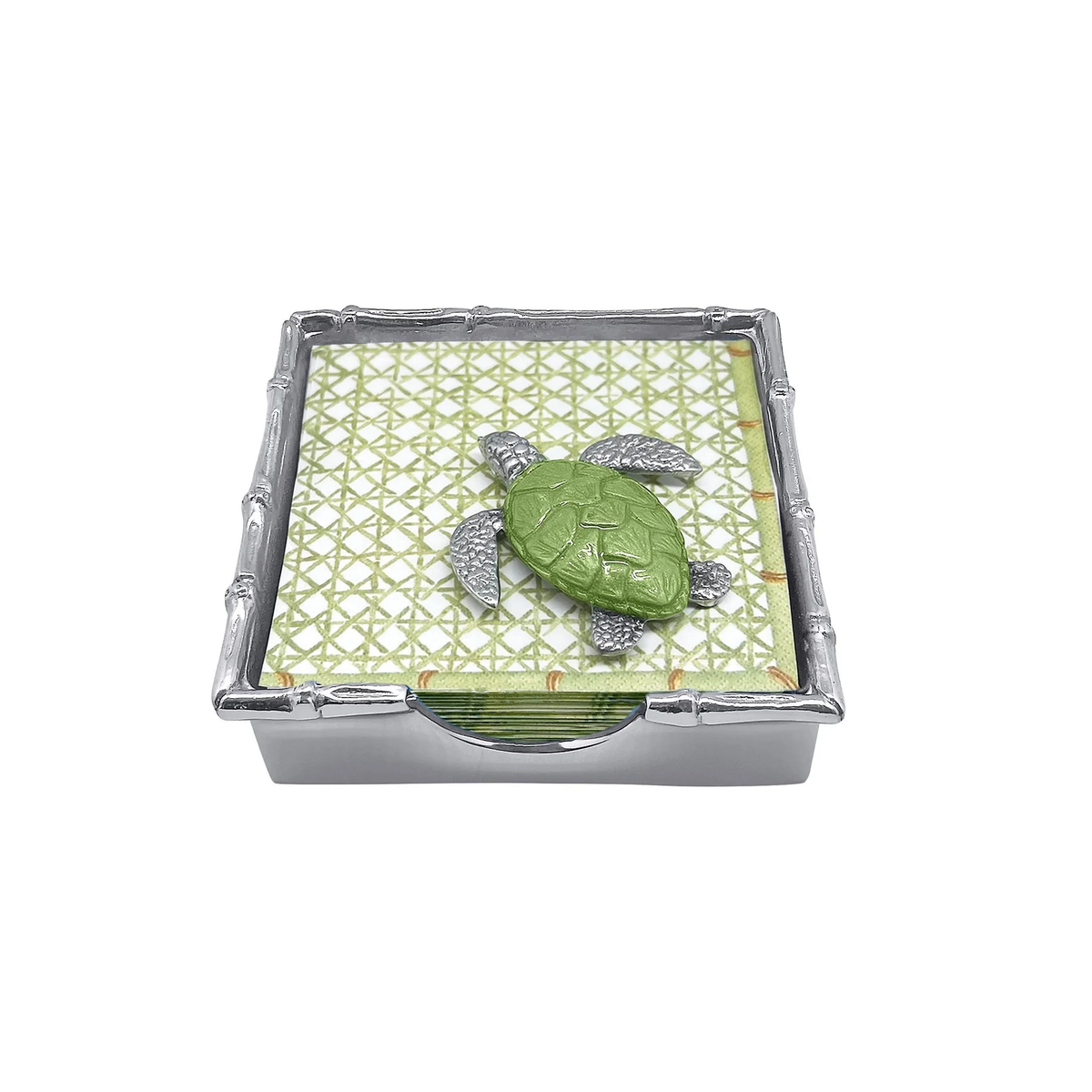 Green Sea Turtle Bamboo Napkin Box Set