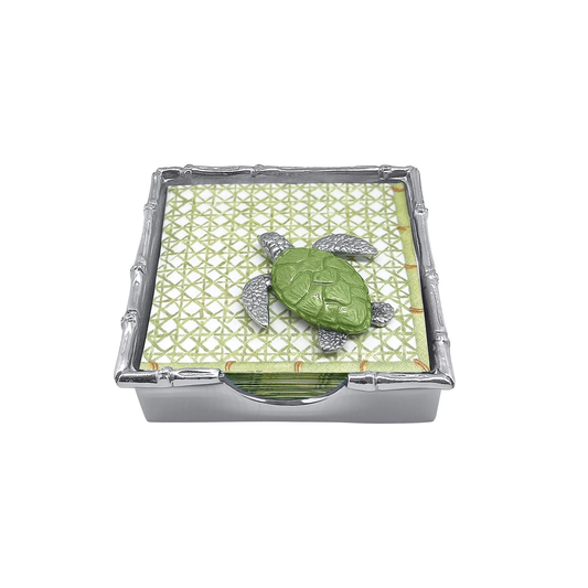 Green Sea Turtle Bamboo Napkin Box Set