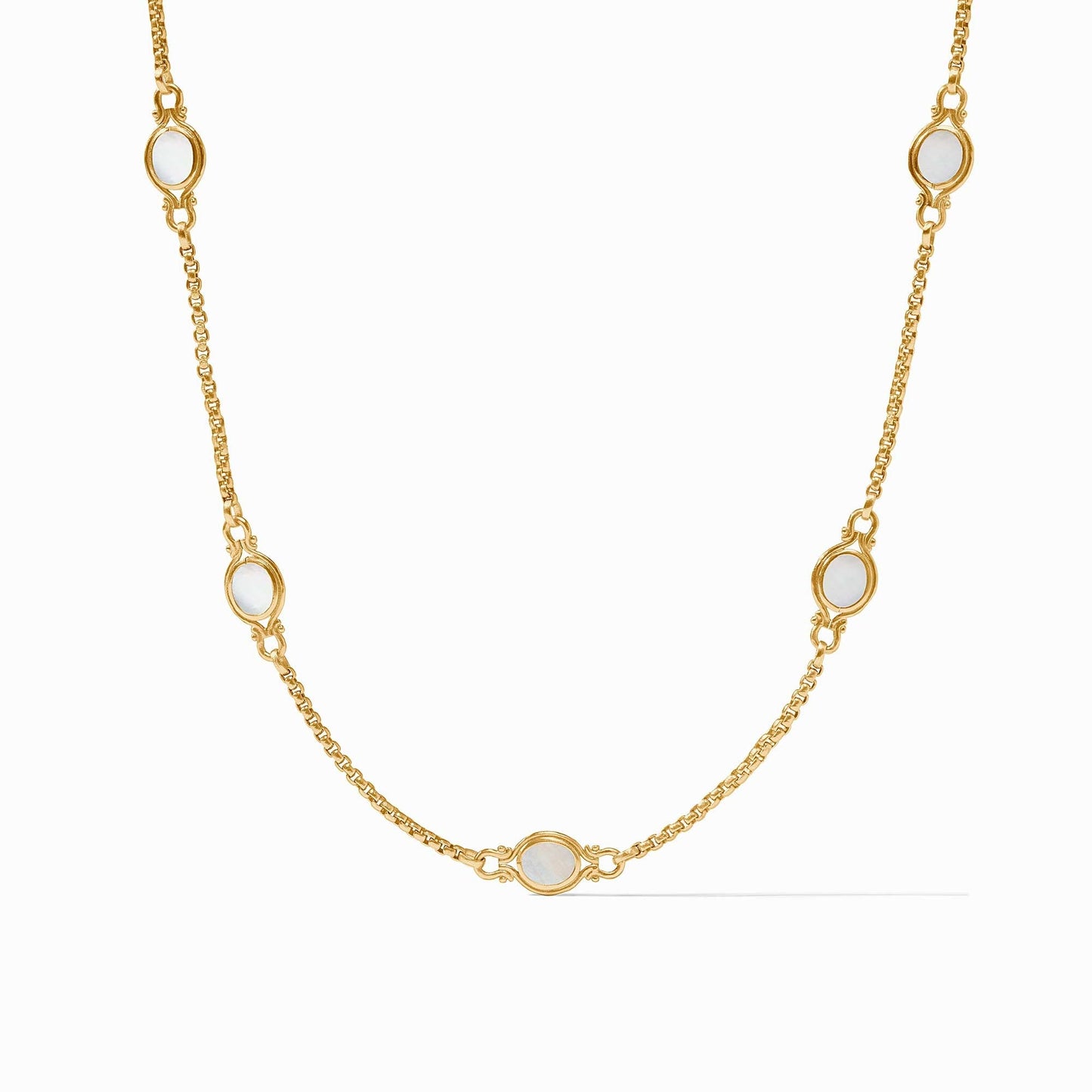 Saratoga Stone Station Necklace - Mother of Pearl