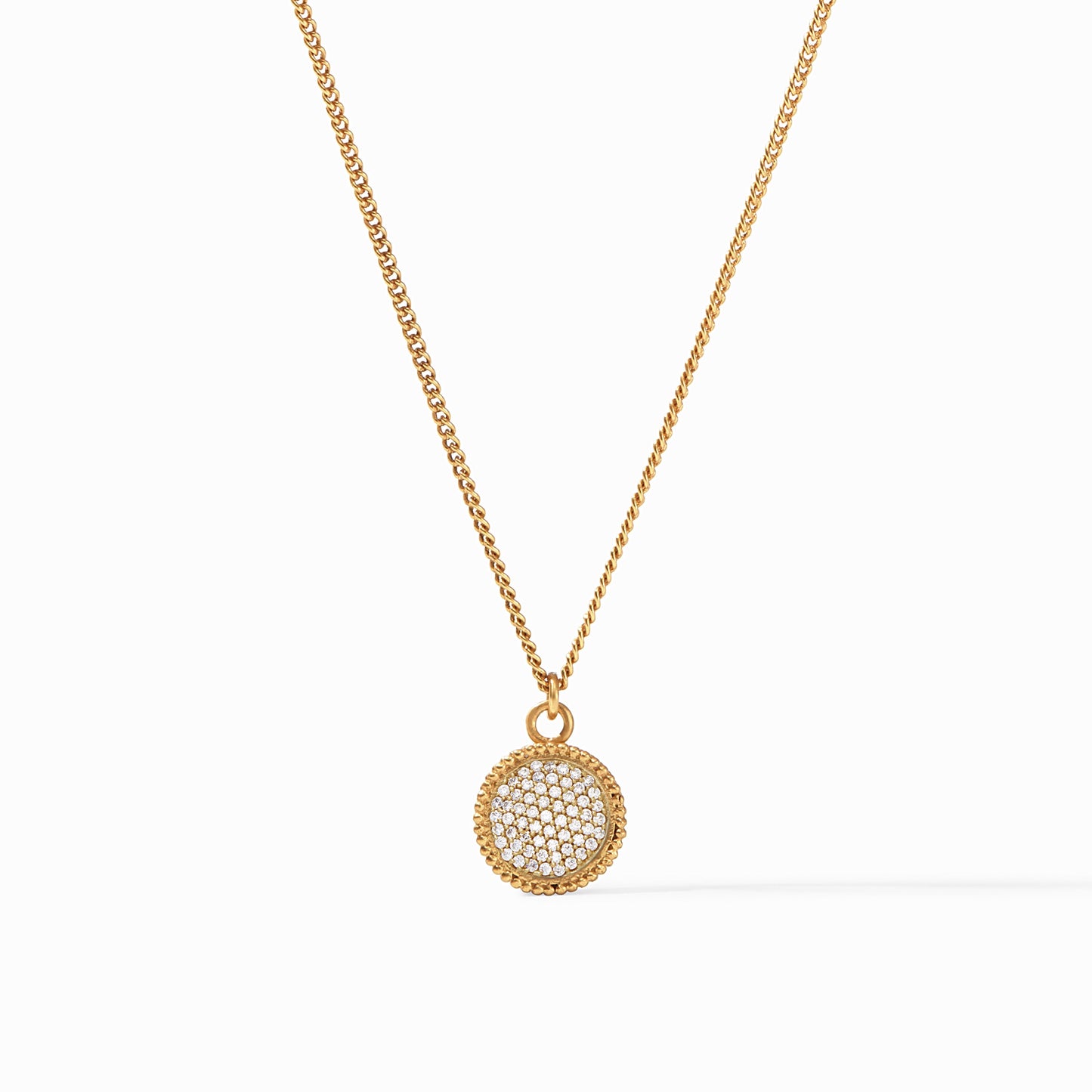 Fleur-de-Lis Solitaire Necklace - Pavé Cubic Zirconia