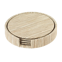 Grasscloth Round Coasters