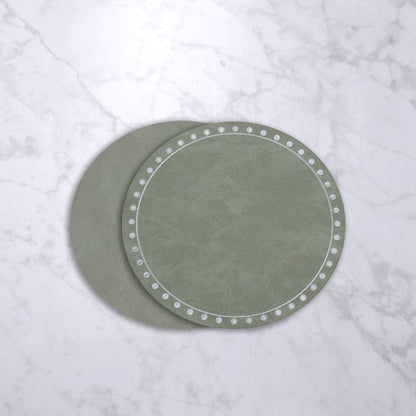 VIDA Round Embroidered Dots 15.5" Round Placemats