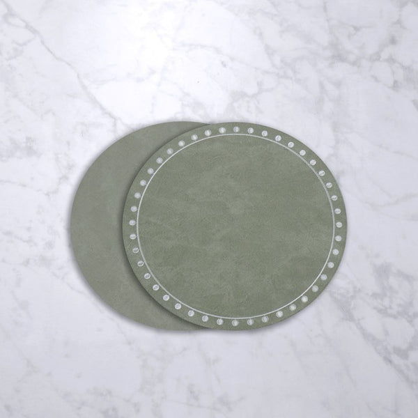 VIDA Round Embroidered Dots 15.5" Round Placemats