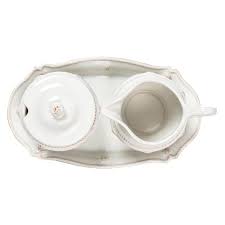 Berry & Thread Sugar and Creamer Set/3pc - Whitewash