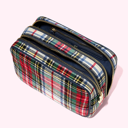 SCL Christmas Plaid Double Zip Pouch