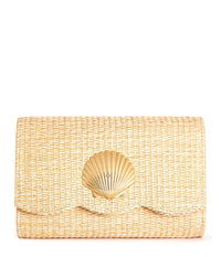 Scalloped Straw Clutch