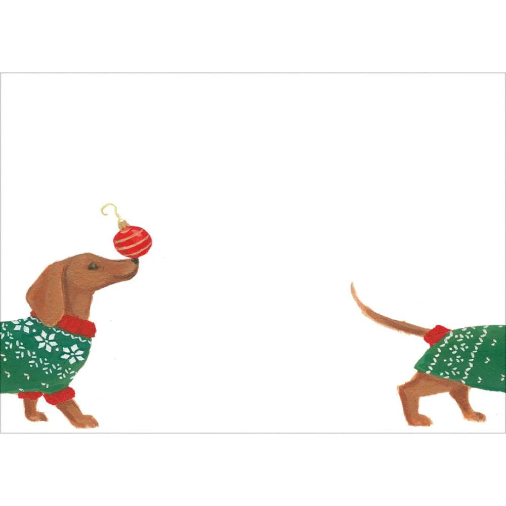 Christmas Dachshund Self-Adhesive Labels