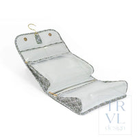 Luxe Hanging Toiletry Case - Surrey with Green Pinstripe Liner