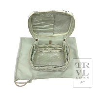 Luxe Train2 Cosmetic Case - Provence with Green Pinstripe Liner