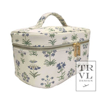 Luxe Train2 Cosmetic Case - Provence with Green Pinstripe Liner
