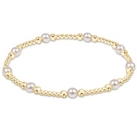 classic purpose pattern bead bracelet - pearl