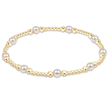 classic purpose pattern bead bracelet - pearl
