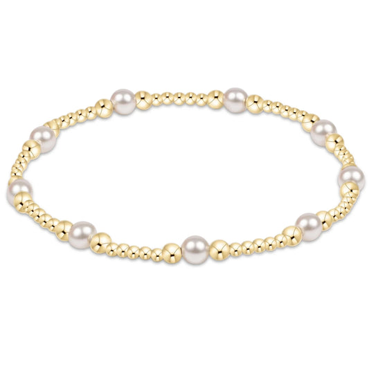classic purpose pattern bead bracelet - pearl
