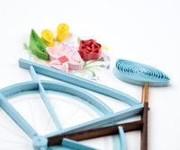 Quilling Card Quilled Bicycle & Flower Basket Greeting Card
