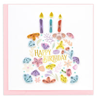 Quilling Card Quilled Floral Birthday Cake Greeting Card