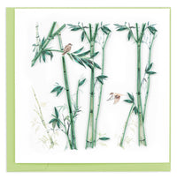 Quilling Card Quilled Bamboo & Birds Greeting Card