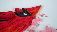 Quilling Card Quilled Cardinal & Cherry Blossom Greeting Card
