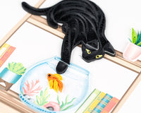 Quilling Card Quilled Mischievous Cat Greeting Card