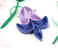Quilling Card Quilled Birthday Flowers & Blue Butterflies Greeting Card