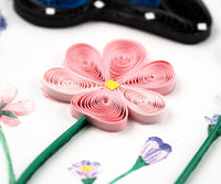 Quilling Card Quilled Birthday Flowers & Blue Butterflies Greeting Card