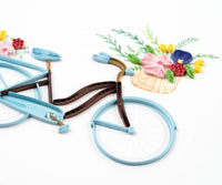 Quilling Card Quilled Bicycle & Flower Basket Greeting Card