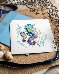 Quilling Card Quilled Colorful Seahorse Greeting Card
