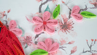 Quilling Card Quilled Cardinal & Cherry Blossom Greeting Card