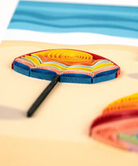 Quilling Card Quilled Colorful Beach Umbrellas Greeting Card