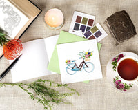 Quilling Card Quilled Bicycle & Flower Basket Greeting Card