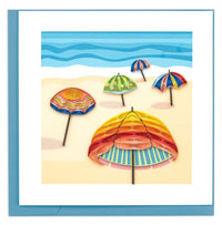 Quilling Card Quilled Colorful Beach Umbrellas Greeting Card