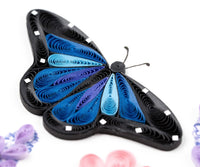 Quilling Card Quilled Birthday Flowers & Blue Butterflies Greeting Card