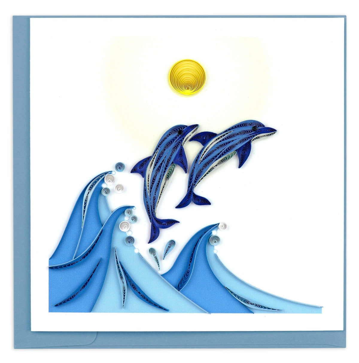 Quilling Card Quilled Jumping Dolphins Greeting Card