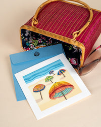 Quilling Card Quilled Colorful Beach Umbrellas Greeting Card