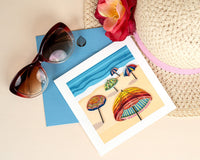 Quilling Card Quilled Colorful Beach Umbrellas Greeting Card